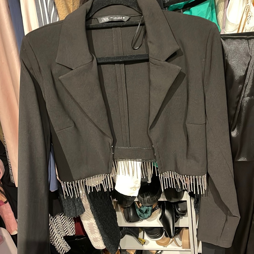 Rhinestone Zara cropped blazer
